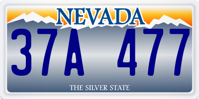 NV license plate 37A477