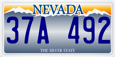 NV license plate 37A492