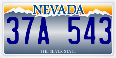 NV license plate 37A543