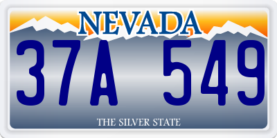 NV license plate 37A549