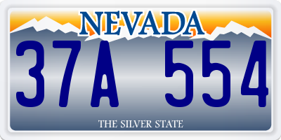 NV license plate 37A554