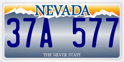NV license plate 37A577