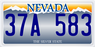 NV license plate 37A583