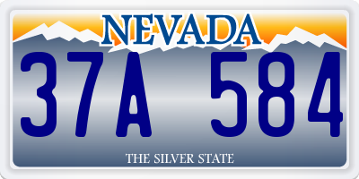 NV license plate 37A584