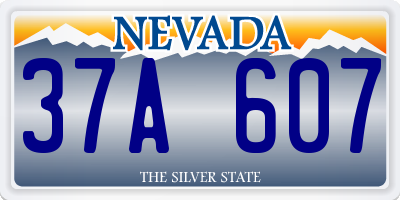 NV license plate 37A607