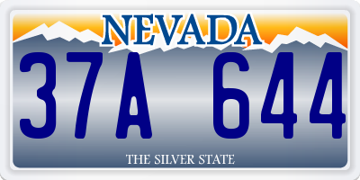NV license plate 37A644