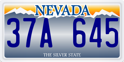 NV license plate 37A645