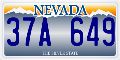 NV license plate 37A649
