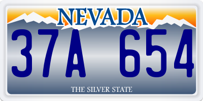 NV license plate 37A654