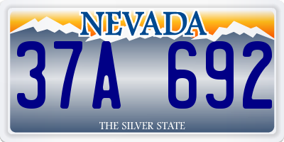 NV license plate 37A692