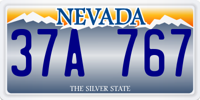 NV license plate 37A767
