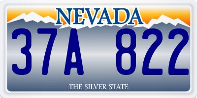 NV license plate 37A822