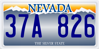 NV license plate 37A826