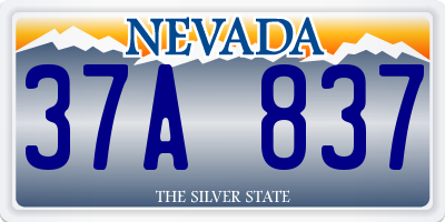 NV license plate 37A837