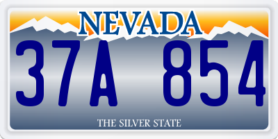 NV license plate 37A854
