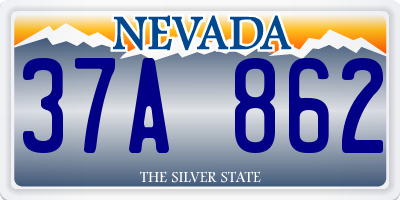 NV license plate 37A862