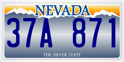 NV license plate 37A871