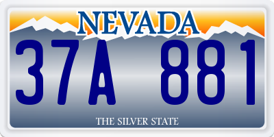 NV license plate 37A881