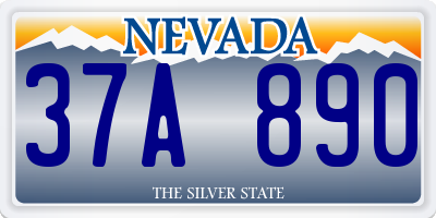NV license plate 37A890