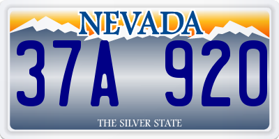 NV license plate 37A920