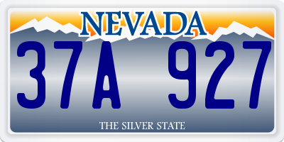 NV license plate 37A927