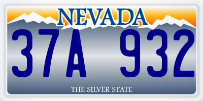 NV license plate 37A932