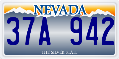 NV license plate 37A942