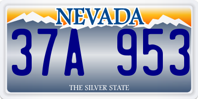 NV license plate 37A953