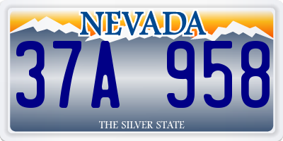 NV license plate 37A958