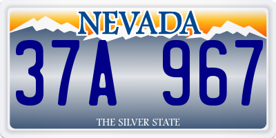 NV license plate 37A967
