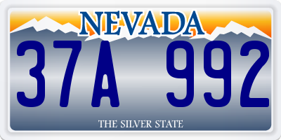 NV license plate 37A992