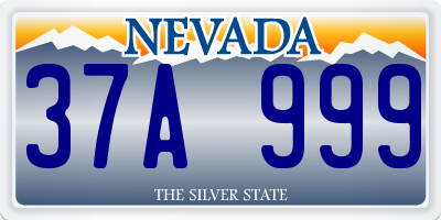 NV license plate 37A999