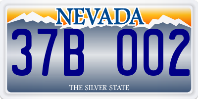 NV license plate 37B002