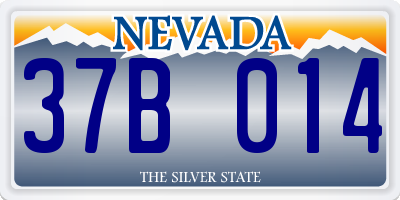 NV license plate 37B014