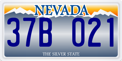 NV license plate 37B021