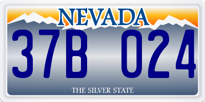 NV license plate 37B024