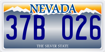 NV license plate 37B026