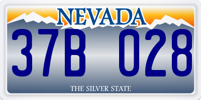 NV license plate 37B028