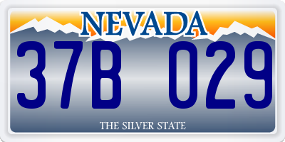 NV license plate 37B029