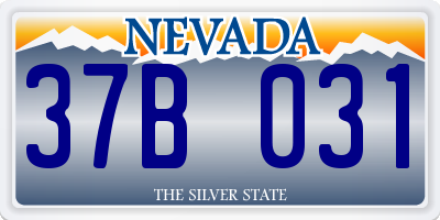 NV license plate 37B031