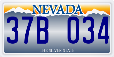NV license plate 37B034