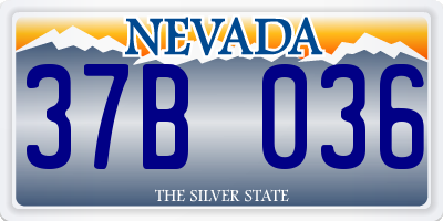 NV license plate 37B036