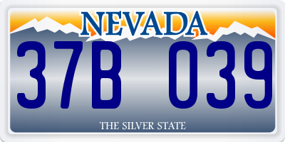 NV license plate 37B039