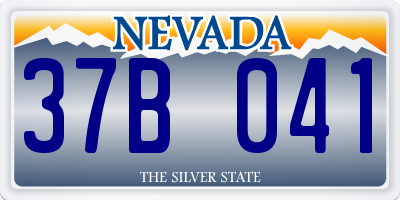 NV license plate 37B041