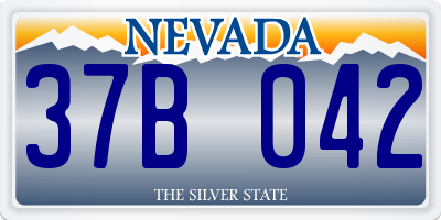 NV license plate 37B042