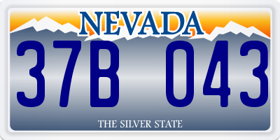 NV license plate 37B043