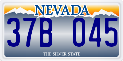 NV license plate 37B045