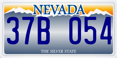 NV license plate 37B054