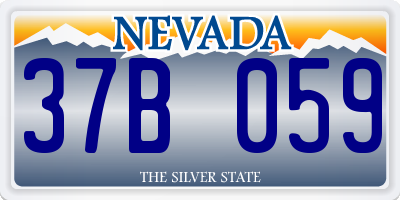 NV license plate 37B059
