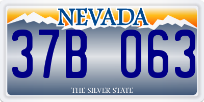 NV license plate 37B063